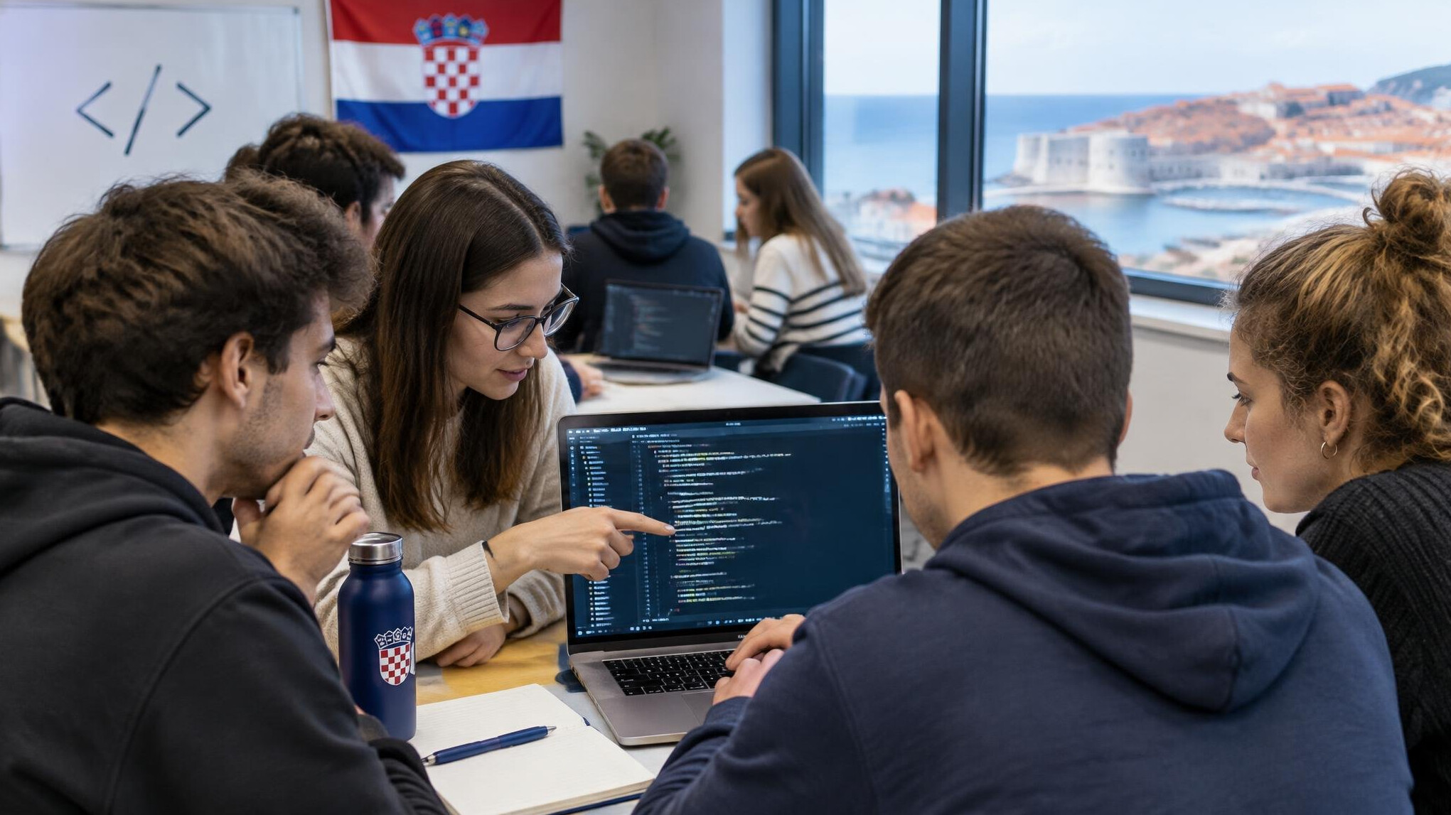 croatian students coding together