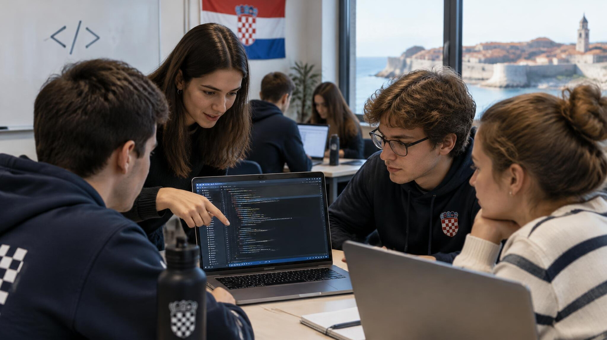 croatian students coding together